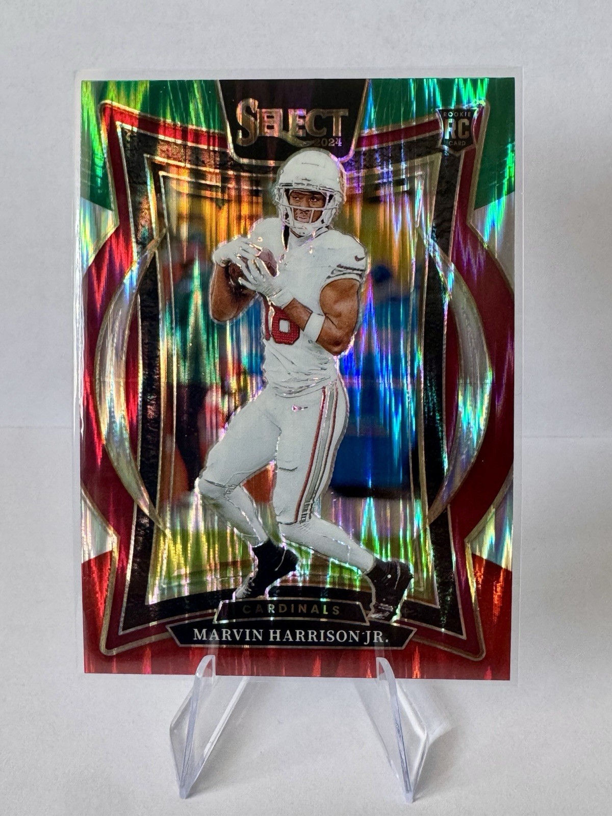2024 Panini Select #28 Red And Green Shock Prizm Marvin Harrison Jr RC