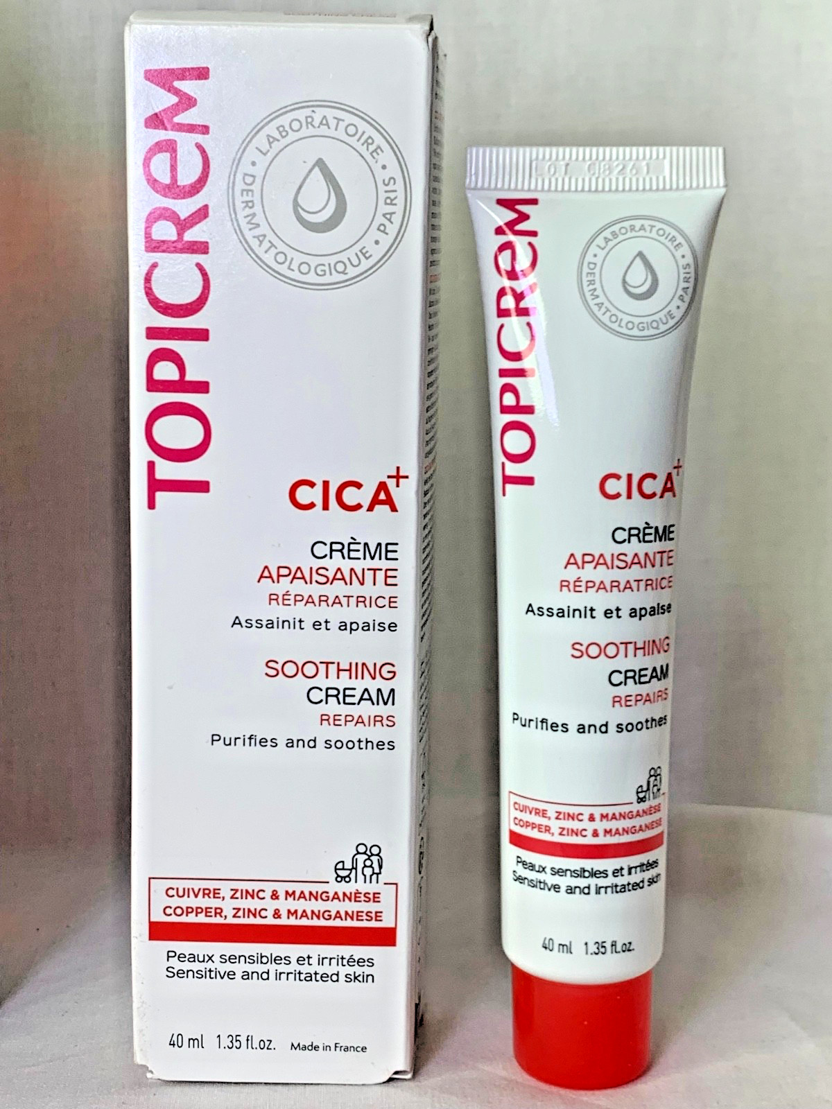 Crème CICA+ Topicrem baume apaisant réparateur peaux irritées et sèches