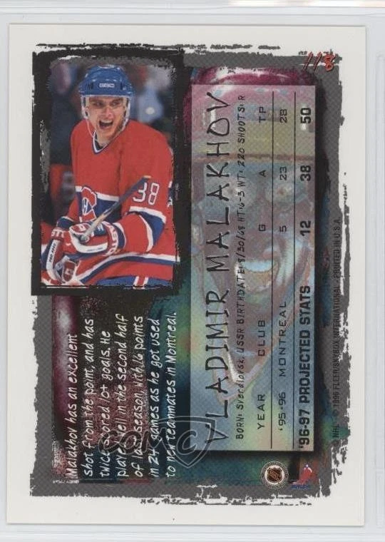 1996-97 Fleer NHL Picks Vladimir Malakhov #118 - Image 2 of 2