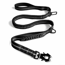 Heavy Duty 4 in 1 Bungee Dog Leash 6ft Reflective Traffic Control Seat Belt Clip