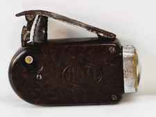 Vecchia torcia elettrica vintage in bachelite con dinamo Tegif "Non funzionante"