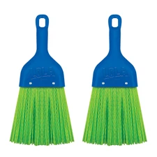 Whisk Broom Hand Brush 2 Pk - Whisks Away Debris Compact for Indoor/Outdoor
