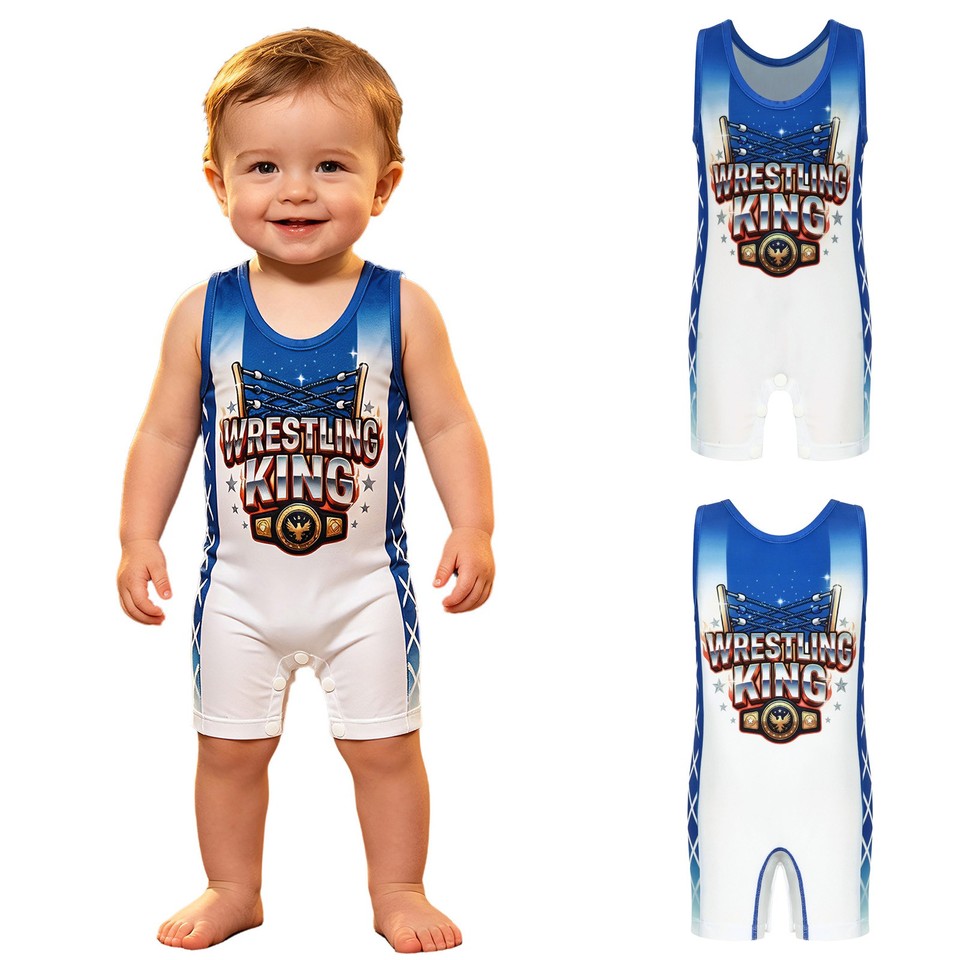 Boys Overalls Sport Bodysuit Stage Performance Wrestling Singlet ...