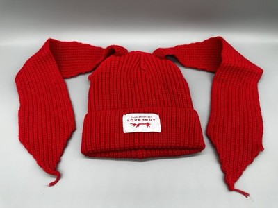 Buy Charles Jeffrey Loverboy Cap Red Chunky Free Size Unisex Beanie Ears
