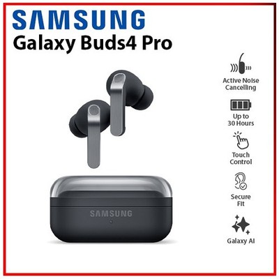 NEW Samsung Galaxy Buds4 Pro BLACK Active Noise Cancellation Bluetooth Earbuds