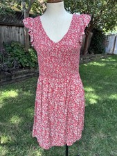LOFT Outlet Women's M Floral Sundress V-Neck Sleeveless Short Casual Party Dress