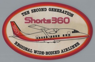 Shorts 360 Flugzeug Aufkleber Label The Second Generation Regional Airliner SD3-60