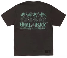 Stussy x Heal The Bay 40 Pigment Dyed Faded Black Tee 3904033 T-Shirt XLarge