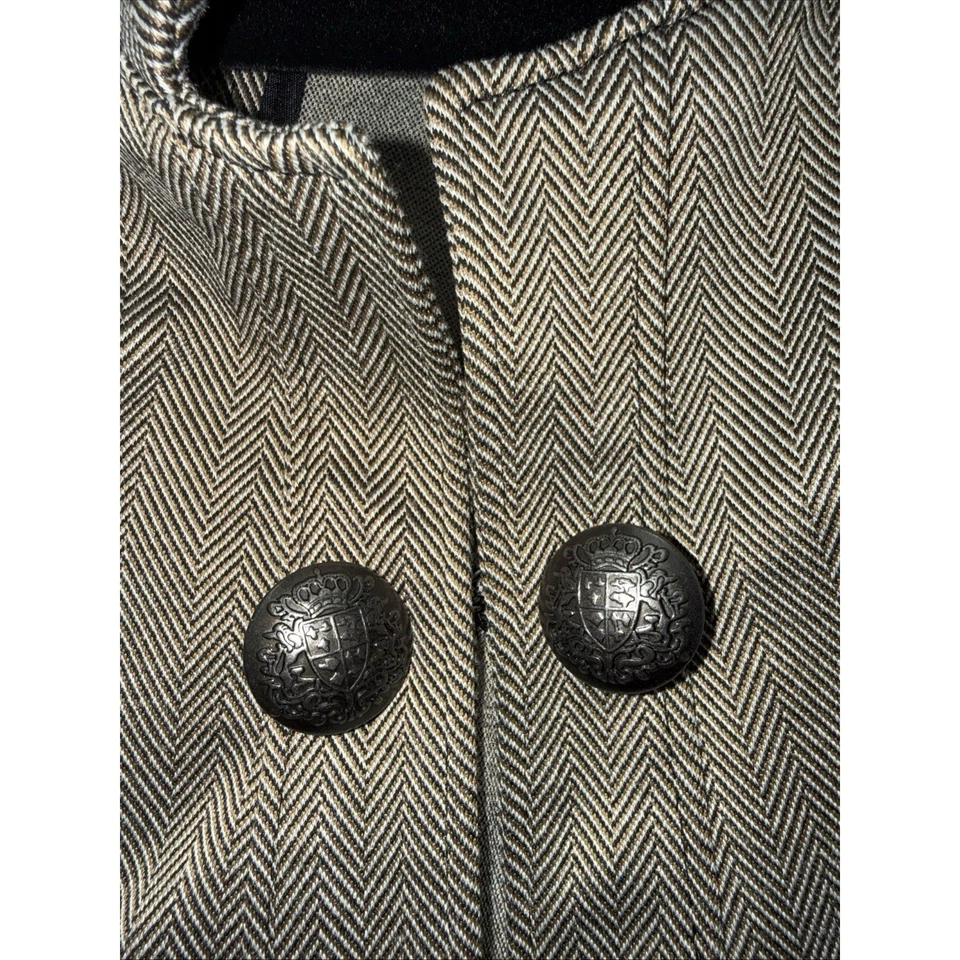 Lane Bryant Women's Gray Herringbone Collarless Blazer Jacket Size 24 - Image 3 of 4