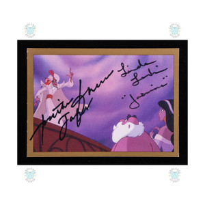 Jonathan Freeman & Linda Larkin Signed 1993 SkyBox Aladdin "Jafar" & "Jasmine"