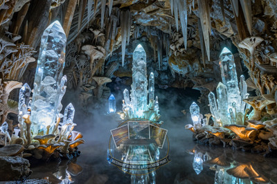Surreal Crystal Cavern Illuminated Bioluminescent Wall Art 4X6 Fantasy Photo