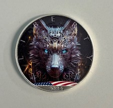 2024 Cyber Wolf Colorized American Silver Eagle 1oz .999 Fine Silver Coin $1
