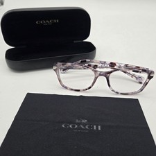 COACH HC6065 5548 Purple Tortoise Rectangle Women's 51 mm Eyeglasses W/ Case