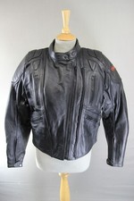 DYNAMIC LEATHERS BLACK BIKER JACKET WITH CE ARMOUR & THERMAL LINING: SIZE 16