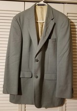 Lands' End 44L Jacket Blazer Sport Coat Sage Green 100 Wool