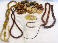 Beads for Jewelry Making - Six Strings of Wooden Stone Beads Loose Wooden