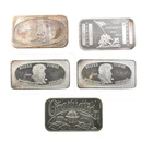 Lot 5 VINTAGE 1 Oz Silver Bars/Rounds Art Bars Collection Poured .999 *329