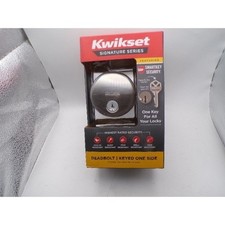 Kwikset Signature Series Deadbolt SmartKey Security Satin Nickel Keyed One Side