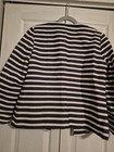 LADIES COLDWATER CREEK OPEN FRONT BLAZER  NAVY&WHITE STRIPE BEADED NECKLINE EUC — photo 6