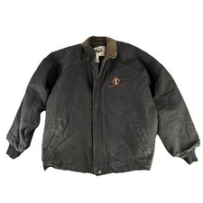 Vintage Wallo Outdoors Black Corduroy Collar Barn Jacket 2XL Mens Carhartt Style