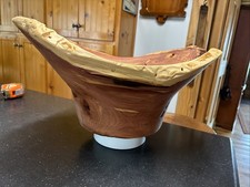 Hand Turned Cedar Bowl, 15  long, 10 1/2  Wide 7 1/2  Tall