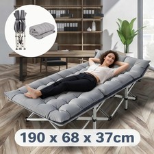 190x68cm Feldbett mit Matratze Campingbett Gästebett Gartenliege klappbar Bett