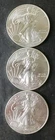 Lot of Three 2016 $1 American Silver Eagle Dollars