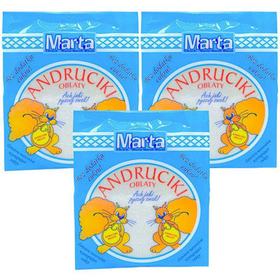 5903061900034 Marta Andruciki oblaty bez cukru 25g x 3 sztuk ZESTAWY