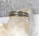 David Yurman Sterling 585 14K Gold Swirl Ribbed Cable Band Ring Vintage 8.25 Men