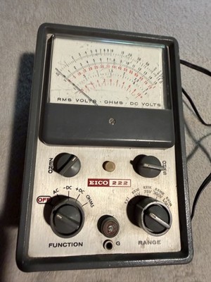 VTG EICO 222 Vacuum Tube Volt Meter AC/DC Ohms RMS Voltage Powers Up no probe