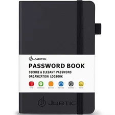  Password Book with Alphabetical Tabs Small Small (4.2 x 6.1 Inch) Black