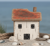 Maritime Dekoration, HäUschen / Haus Aus Holz In Weiß-Rot, Clayre & Eef