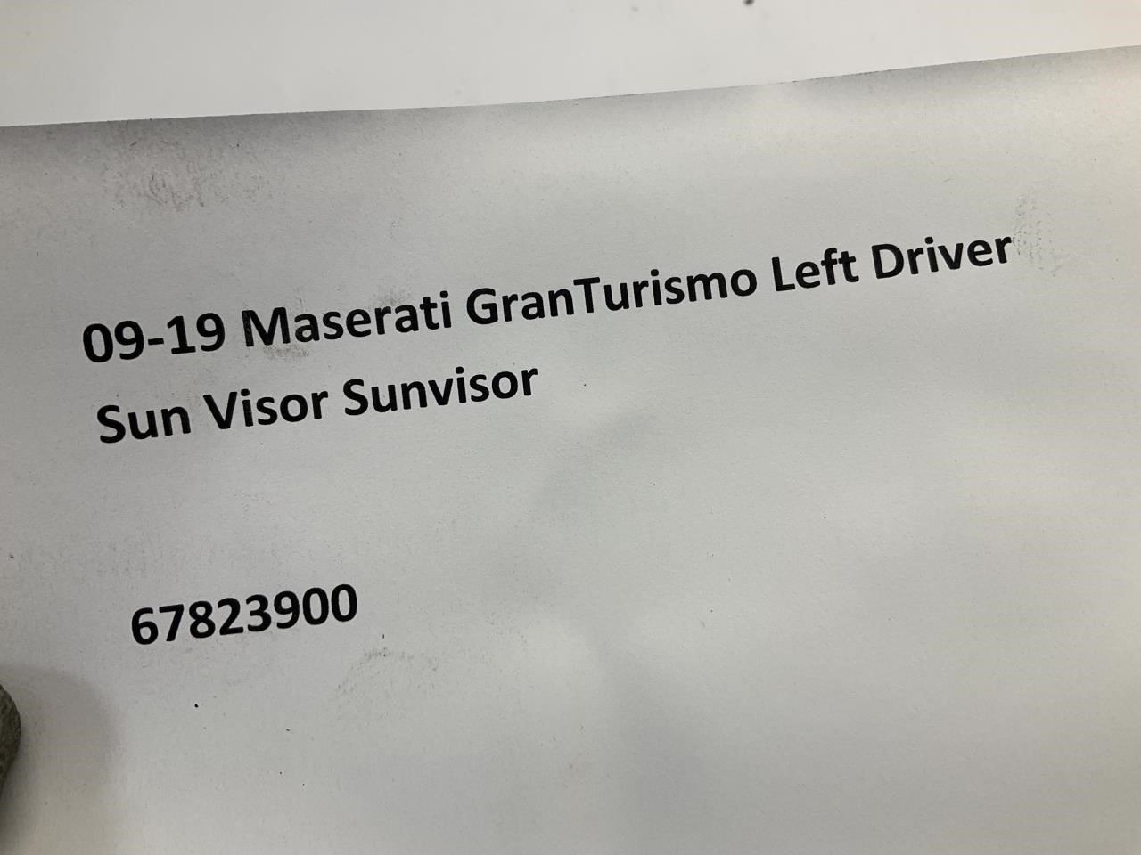 09-19 Maserati GranTurismo Left Driver Sun Visor Sunvisor Q