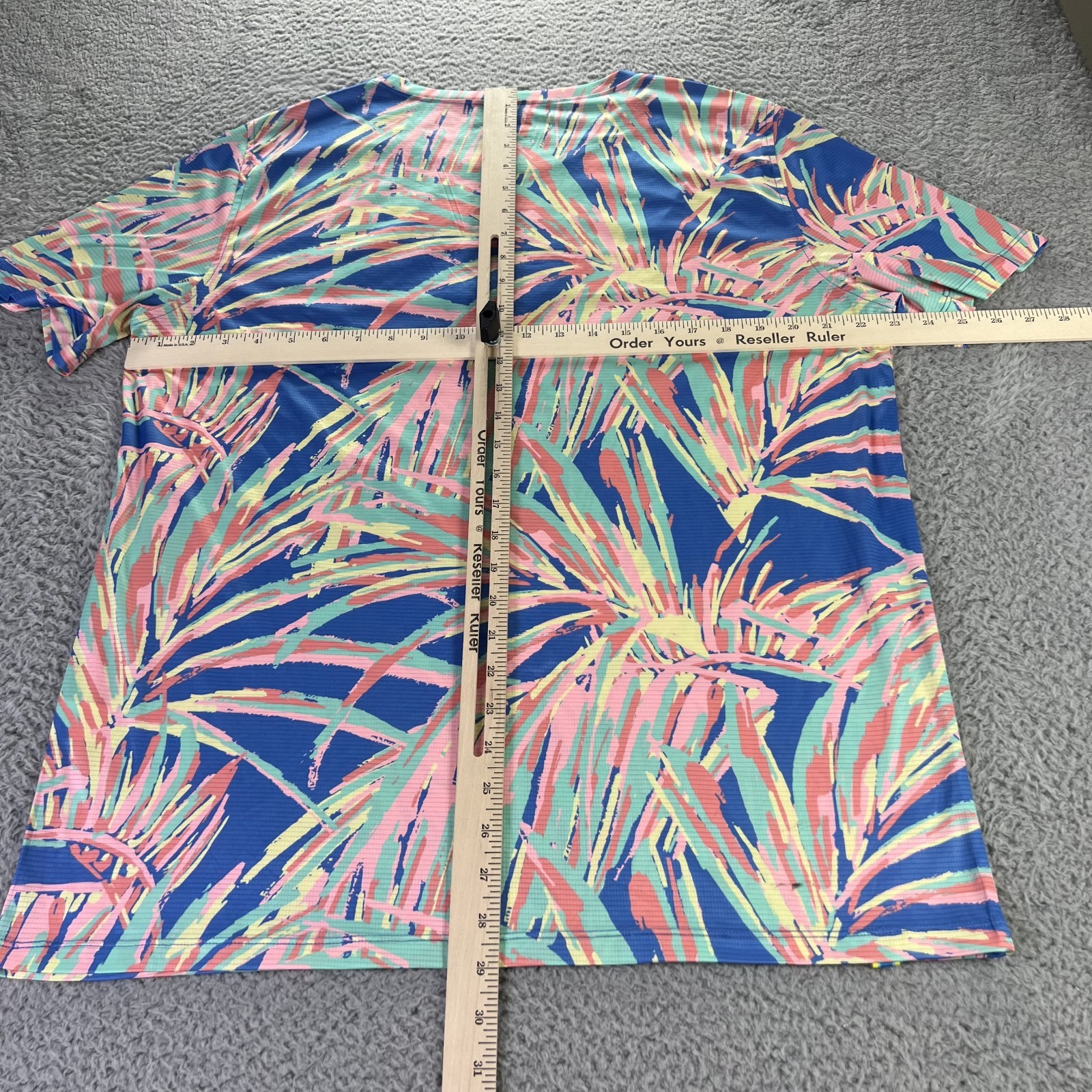 Chubbies Shirt Mens XL Blue Multi Palms Short Sleeve Performamnce Short Sleeve
