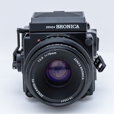 Bronica ETR Si PE 75mm F2.8 AE-III WLF 3x 120 Back Speed Grip Tested READ JP