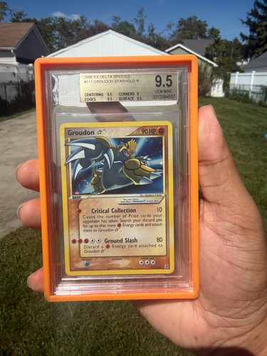 2005 Pokemon Ex Delta Species #111 Groudon Gold Star Holo BGS 9.5 GEM MINT SWIRL