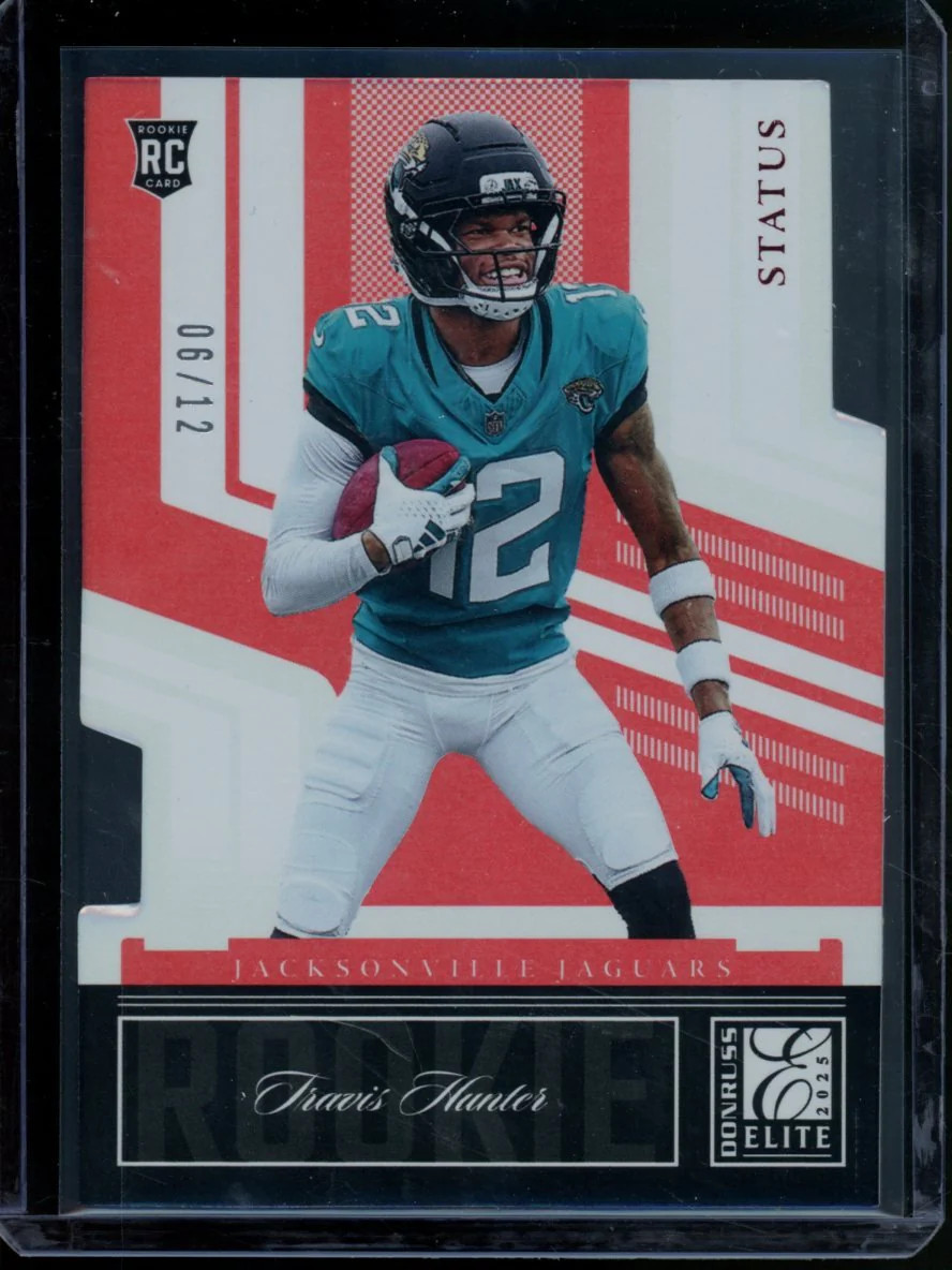 2025 Panini Donruss Elite Travis Hunter Status Rookie /12 Jaguars