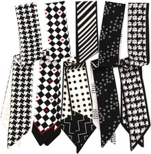 5 Pack Purse Scarf for Bags Silk Head Scarf for Hair Handbag Women Scarfs Band H