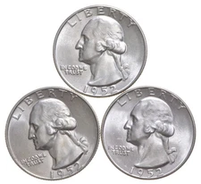 Choice Unc 1952 P D S Washington Quarter Gem BU Collection Lot Set