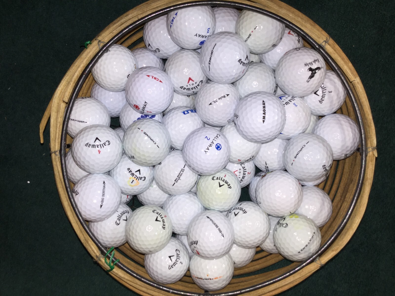 65 NEAR MINT AAAA MIX OF 2 PIECE CALLAWAY GOLF BALLS FOR SLOWER SWING