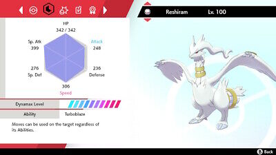 POKEMON SWORD and SHIELD ✨SHINY✨ Reshiram w/ Best IVs. Any held