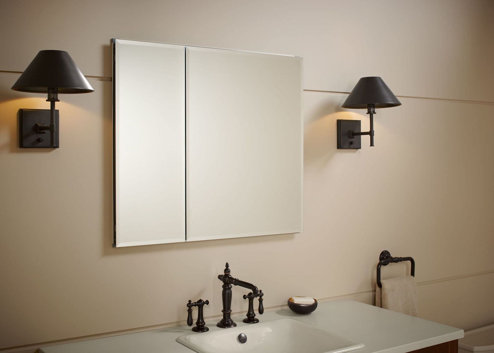 KOHLER CB-CLC3026FS 30" W x 26" H Two-Door Bathroom Medicine Cabinet ...