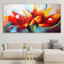 Wall Art Abstract Flowers Canvas Painting Modern Wall Mural Home Decor Poster