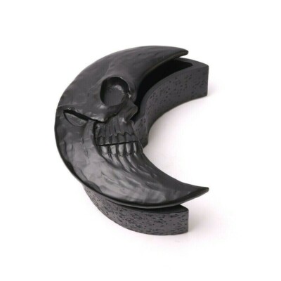 Alchemy Gothic Schädel Mondbox mattschwarz 20,3 cm