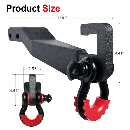 Front Tow Hook Mount Bracket with D-Ring For 2019-2024 Chevy Silverado 1500 - Picture 5 of 5