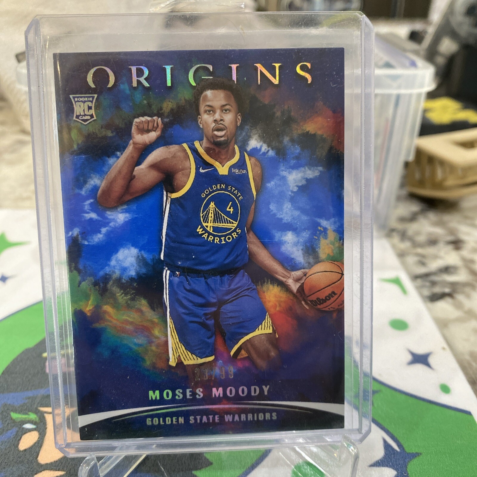 2021-22 Panini Origins #64 Moses Moody Rookie Blue Parallel 23 /99 Warriors RC
