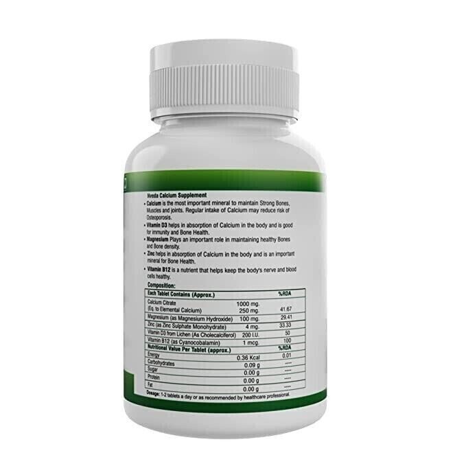 Nveda Calcium Supplement with Vitamin D, Magnesium, Zinc & Vitamin B 12 (60tab) eBay