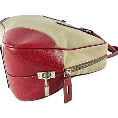 Prada Cinghiale-Trimmed Canapa Bauletto Bag | eBay
