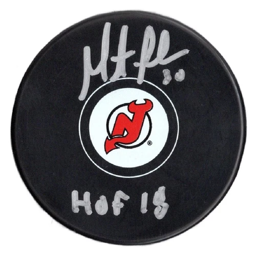 Martin Brodeur autographed signed inscribed puck NHL New Jersey Devils JSA COA