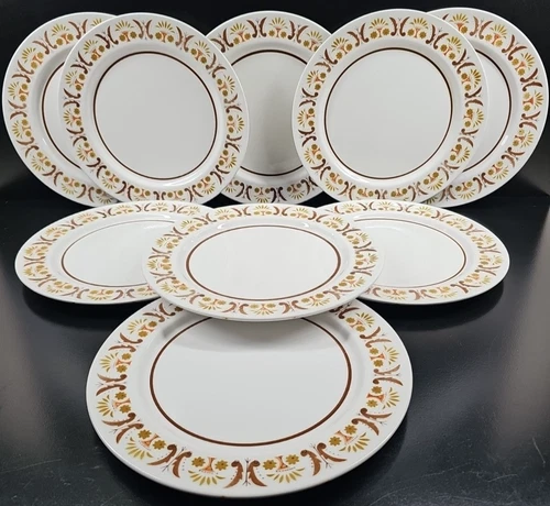 9) Mikasa Rick Rack Dinner Plates Set Vintage Mediterrania Dining Dishes MCM Lot